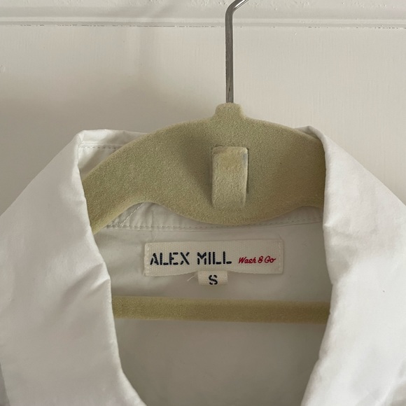 Alex Mill White and Blue Embroidered Button Down Shirt - Picture 3 of 3